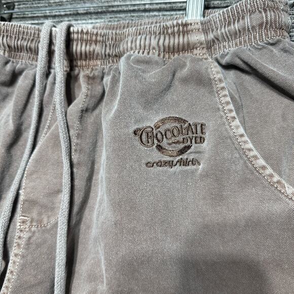 Crazy Shirts Pants Men's Size L Brown Chocolate Dyed Lounge Drawstring Faded VTG - Picture 2 of 14